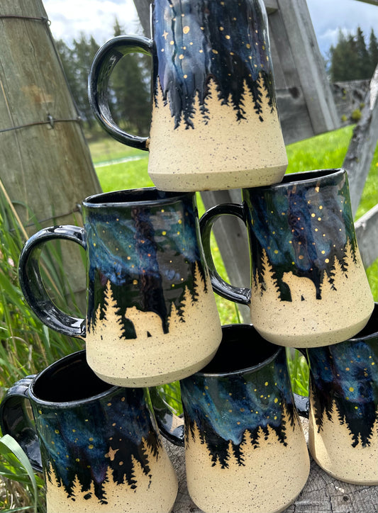 Northern Lights Mug with 22K gold