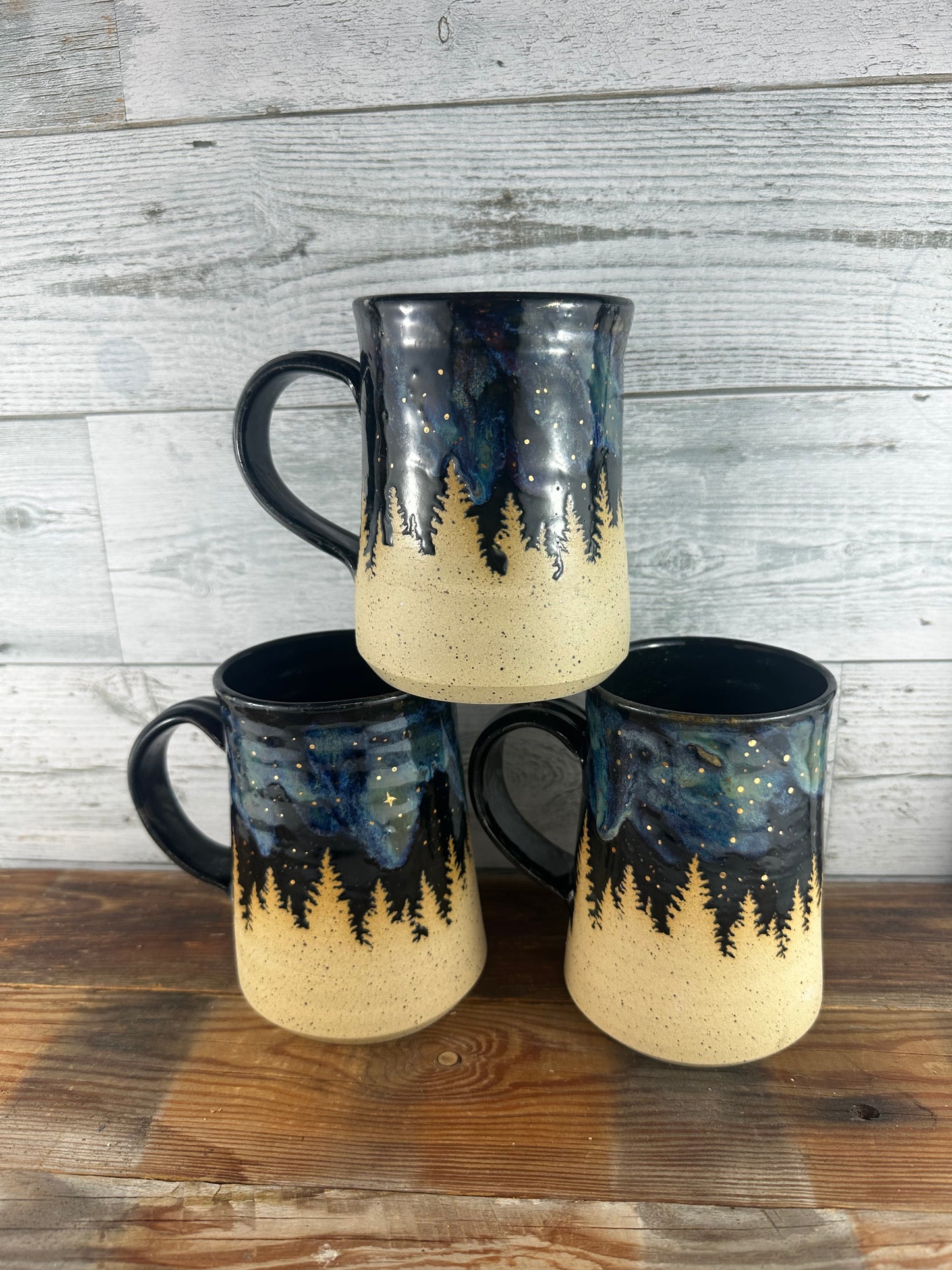 Northern Lights Mug with 22K gold